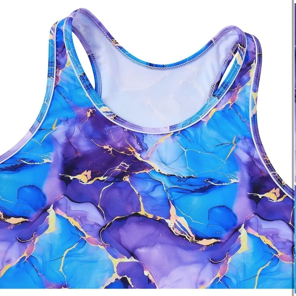 Belovecol Girls Swimsuits Two Piece Tankini Bathing Suits Boyshort -13-14 (XL)
